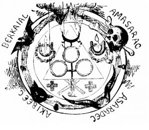 círculo goético de las evocaciones negras y los pactos. del libro Dogma y ritual de la Alta Magia, de Eliphas Levi